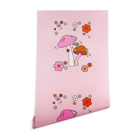 Daily Regina Designs Colorful Mushrooms And Flowers Wallpaper