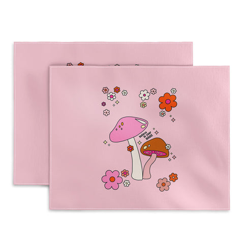 Daily Regina Designs Colorful Mushrooms And Flowers Placemat
