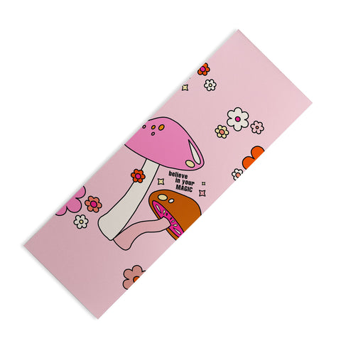 Daily Regina Designs Colorful Mushrooms And Flowers Yoga Mat