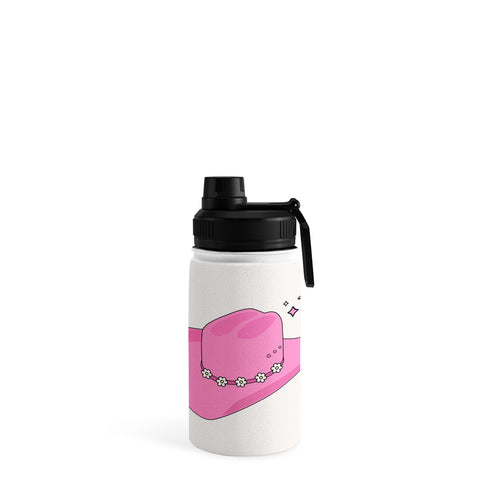 Daily Regina Designs Cowboy Hat Print Pink Water Bottle