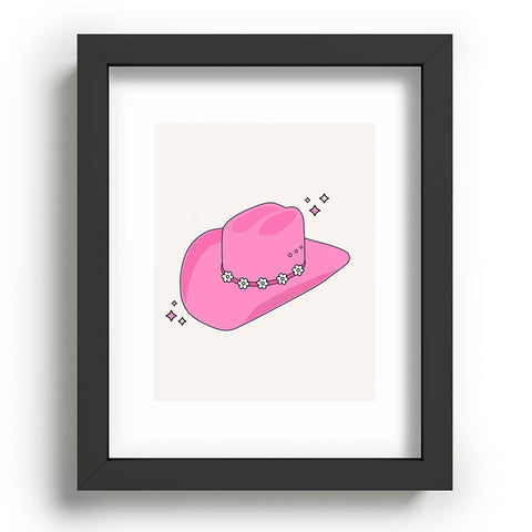 Daily Regina Designs Cowboy Hat Print Pink Recessed Framing Rectangle