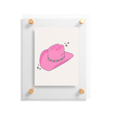 Daily Regina Designs Cowboy Hat Print Pink Floating Acrylic Print