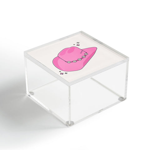 Daily Regina Designs Cowboy Hat Print Pink Acrylic Box