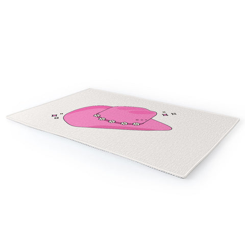 Daily Regina Designs Cowboy Hat Print Pink Area Rug
