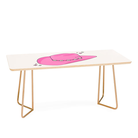Daily Regina Designs Cowboy Hat Print Pink Coffee Table