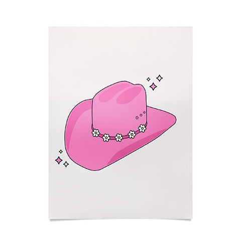 Daily Regina Designs Cowboy Hat Print Pink Poster