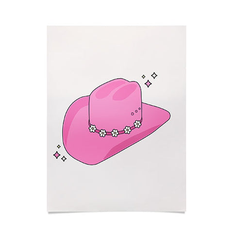 Daily Regina Designs Cowboy Hat Print Pink Poster