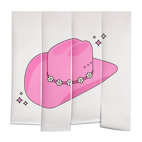 Daily Regina Designs Cowboy Hat Print Pink Wall Mural