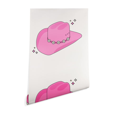 Daily Regina Designs Cowboy Hat Print Pink Wallpaper