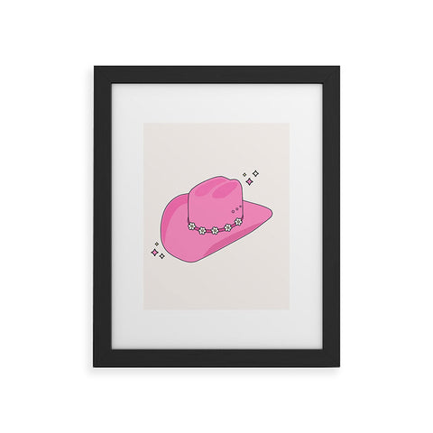 Daily Regina Designs Cowboy Hat Print Pink Framed Art Print