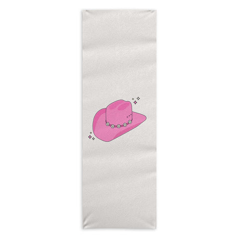 Daily Regina Designs Cowboy Hat Print Pink Yoga Towel