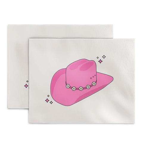 Daily Regina Designs Cowboy Hat Print Pink Placemat
