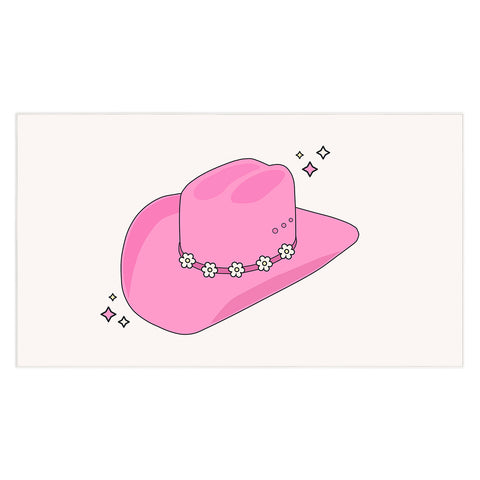 Daily Regina Designs Cowboy Hat Print Pink Tablecloth