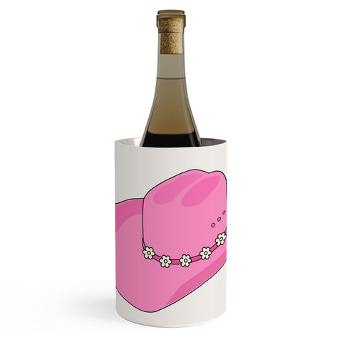 Daily Regina Designs Cowboy Hat Print Pink Wine Chiller