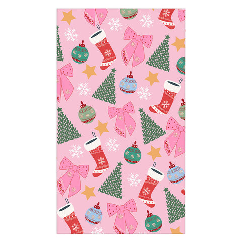 Daily Regina Designs Cute Christmas Pink Tablecloth