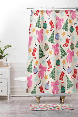 Daily Regina Designs Cute Christmas Shower Curtain And Mat