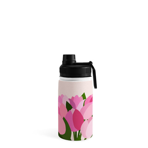 Daily Regina Designs Fresh Tulips Abstract Floral Water Bottle