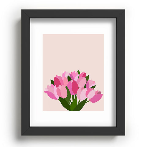 Daily Regina Designs Fresh Tulips Abstract Floral Recessed Framing Rectangle
