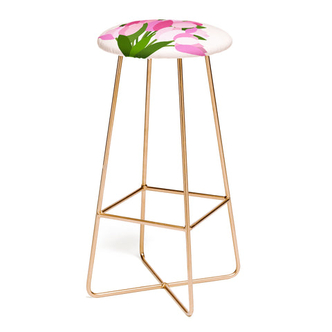 Daily Regina Designs Fresh Tulips Abstract Floral Bar Stool