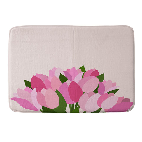 Daily Regina Designs Fresh Tulips Abstract Floral Memory Foam Bath Mat