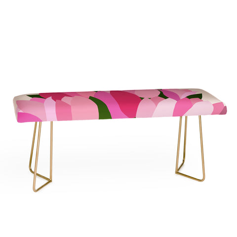 Daily Regina Designs Fresh Tulips Abstract Floral Bench
