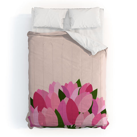 Daily Regina Designs Fresh Tulips Abstract Floral Comforter