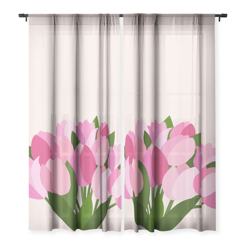 Daily Regina Designs Fresh Tulips Abstract Floral Sheer Non Repeat