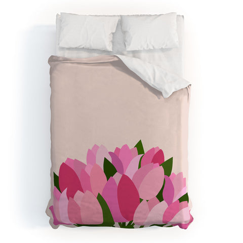 Daily Regina Designs Fresh Tulips Abstract Floral Duvet Cover