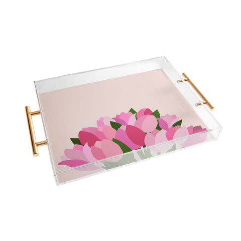 Daily Regina Designs Fresh Tulips Abstract Floral Acrylic Tray