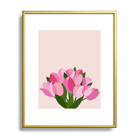 Daily Regina Designs Fresh Tulips Abstract Floral Metal Framed Art Print