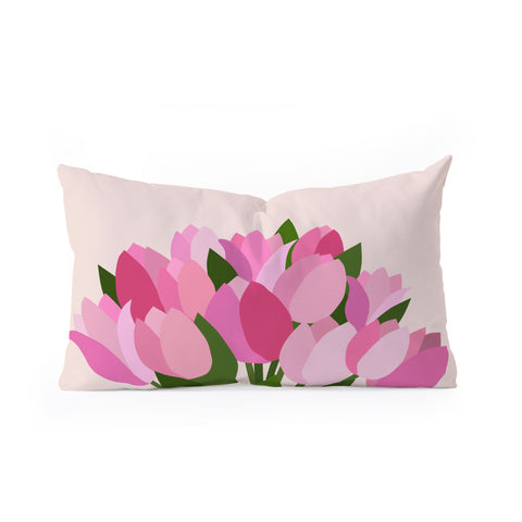 Daily Regina Designs Fresh Tulips Abstract Floral Oblong Throw Pillow