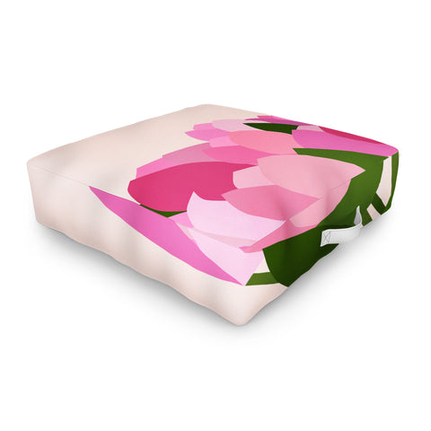 Daily Regina Designs Fresh Tulips Abstract Floral Outdoor Floor Cushion