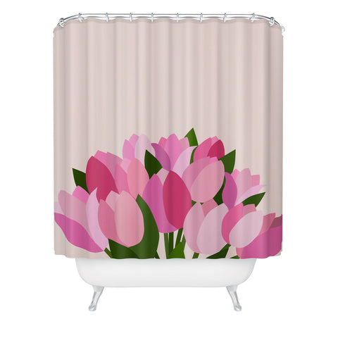 Daily Regina Designs Fresh Tulips Abstract Floral Shower Curtain