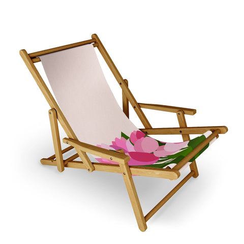 Daily Regina Designs Fresh Tulips Abstract Floral Sling Chair