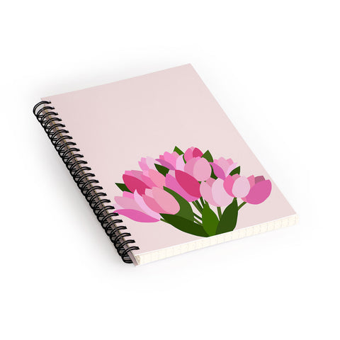 Daily Regina Designs Fresh Tulips Abstract Floral Spiral Notebook