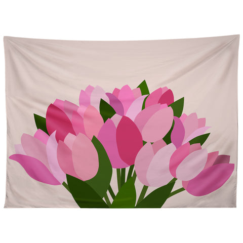 Daily Regina Designs Fresh Tulips Abstract Floral Tapestry