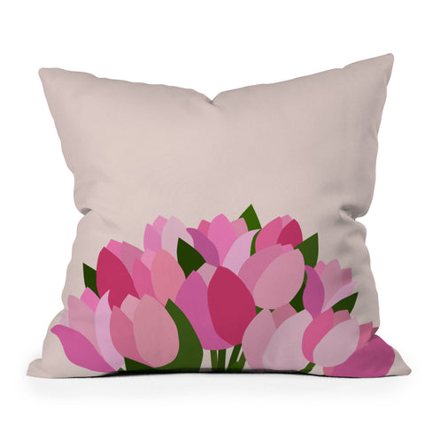 Daily Regina Designs Fresh Tulips Abstract Floral Throw Pillow