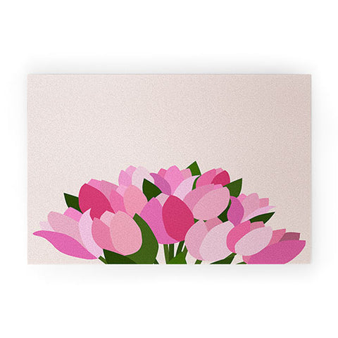 Daily Regina Designs Fresh Tulips Abstract Floral Welcome Mat