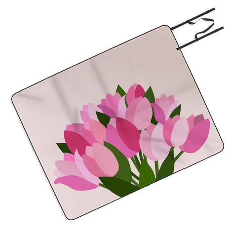 Daily Regina Designs Fresh Tulips Abstract Floral Picnic Blanket