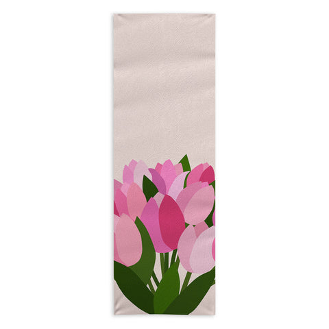 Daily Regina Designs Fresh Tulips Abstract Floral Yoga Towel