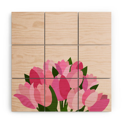 Daily Regina Designs Fresh Tulips Abstract Floral Wood Wall Mural