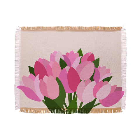 Daily Regina Designs Fresh Tulips Abstract Floral Throw Blanket