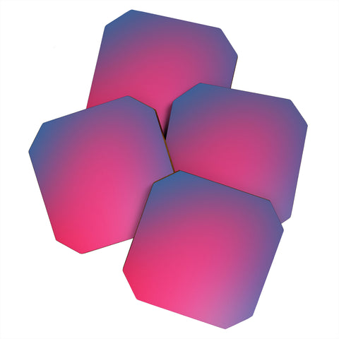 Daily Regina Designs Glowy Blue And Pink Gradient Coaster Set