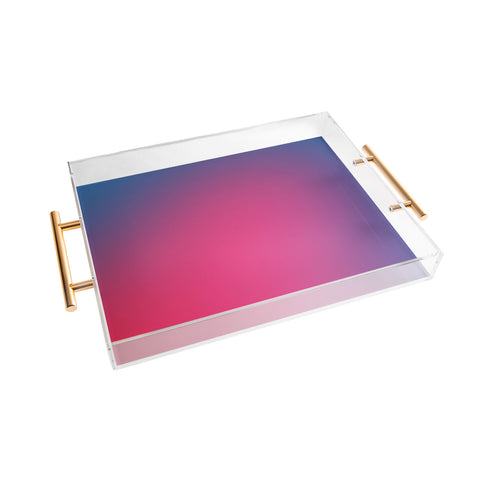 Daily Regina Designs Glowy Blue And Pink Gradient Acrylic Tray