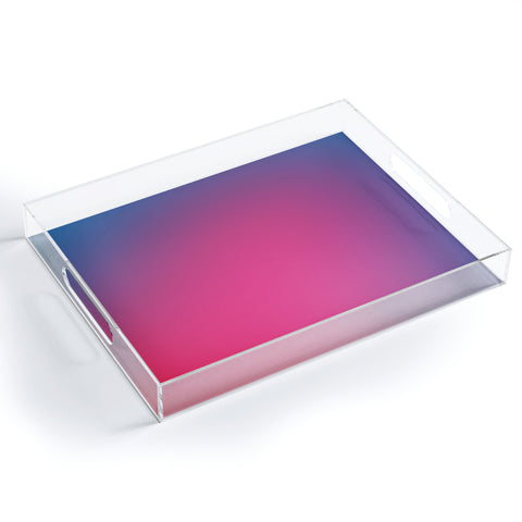 Daily Regina Designs Glowy Blue And Pink Gradient Acrylic Tray