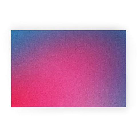 Daily Regina Designs Glowy Blue And Pink Gradient Welcome Mat
