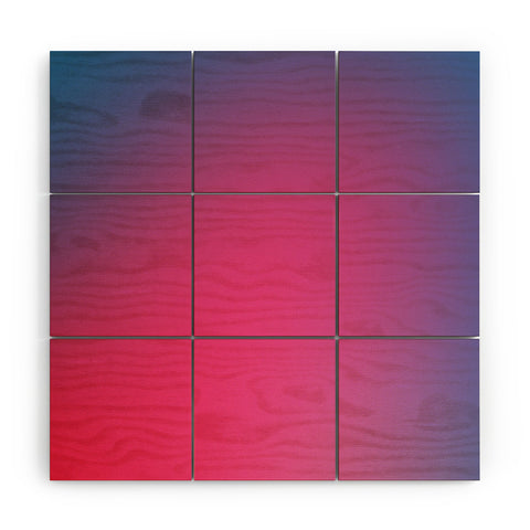 Daily Regina Designs Glowy Blue And Pink Gradient Wood Wall Mural