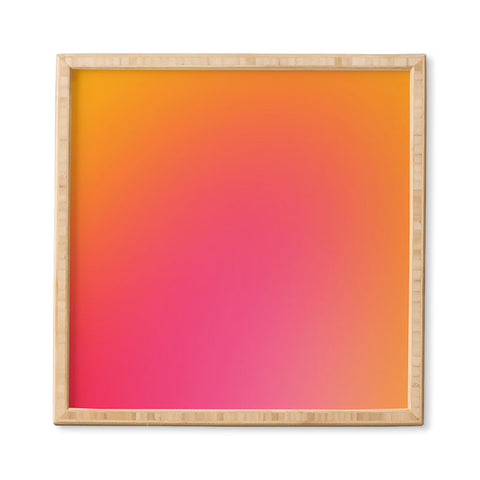 Daily Regina Designs Glowy Orange And Pink Gradient Framed Wall Art