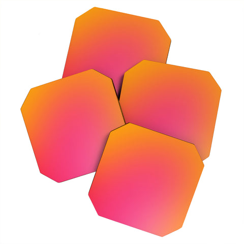 Daily Regina Designs Glowy Orange And Pink Gradient Coaster Set