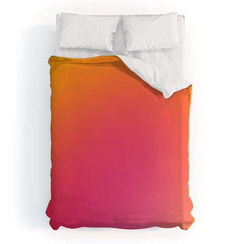 Daily Regina Designs Glowy Orange And Pink Gradient Duvet Cover